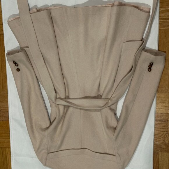 McGinn Evelyn Blush Pink Belted Wool-Blend Coat - Size 6 - Picture 7 of 7